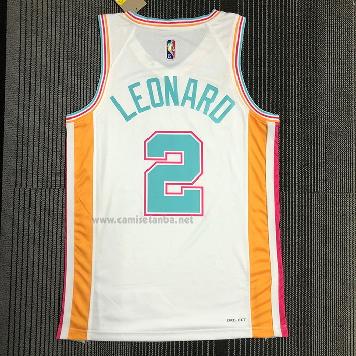 Camiseta San Antonio Spurs Kawhi Leonard #2 Ciudad 2021-22 Blanco